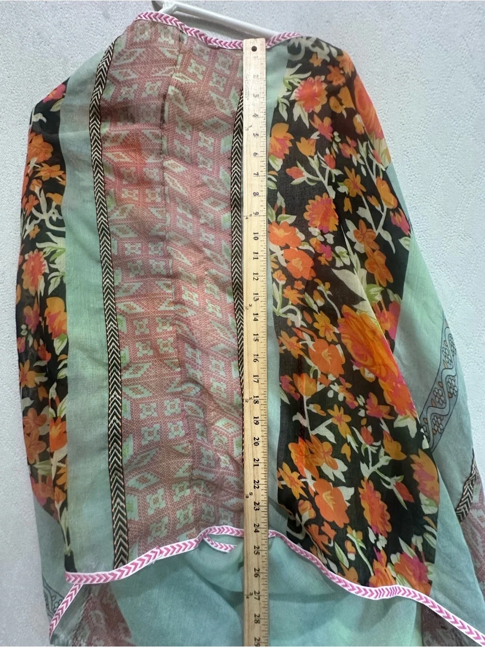 B. P. Infinity Light Green Floral Patterned Women's Scarf Summer